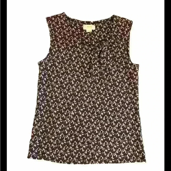 Anthropologie Maeve Cat Embroidered Front  Bow Sleeveless Blouse Size XSmall - Picture 1 of 4